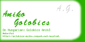 aniko golobics business card